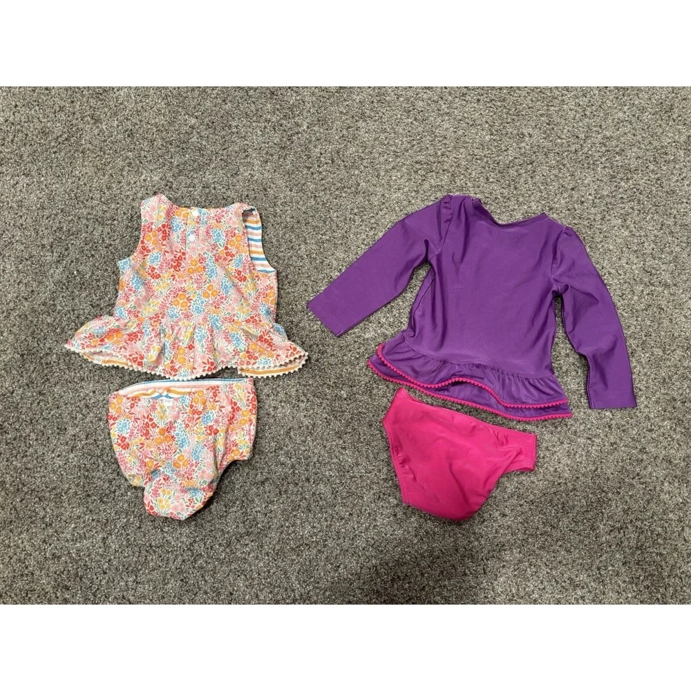 Set Of 2 Swimsuits: Mudpie Reversible Swimsuit And Cat &‎ Jack Sz 3